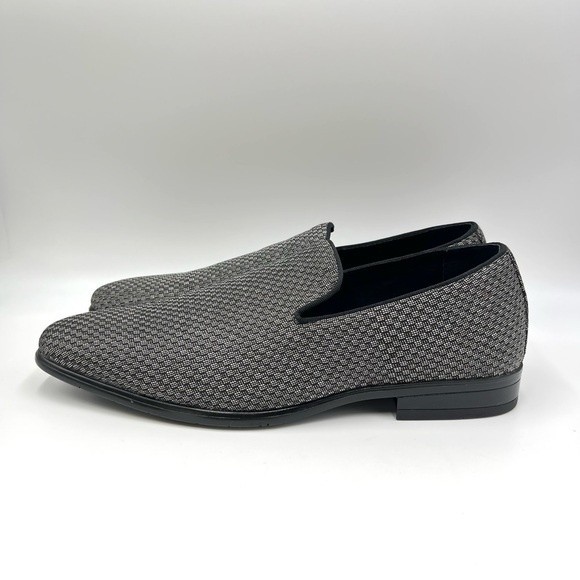 9.5W 9.5 W WIDE Stacy Adams Saville Black‎ Gray Silver Slip On Loafers Shoes main image 9